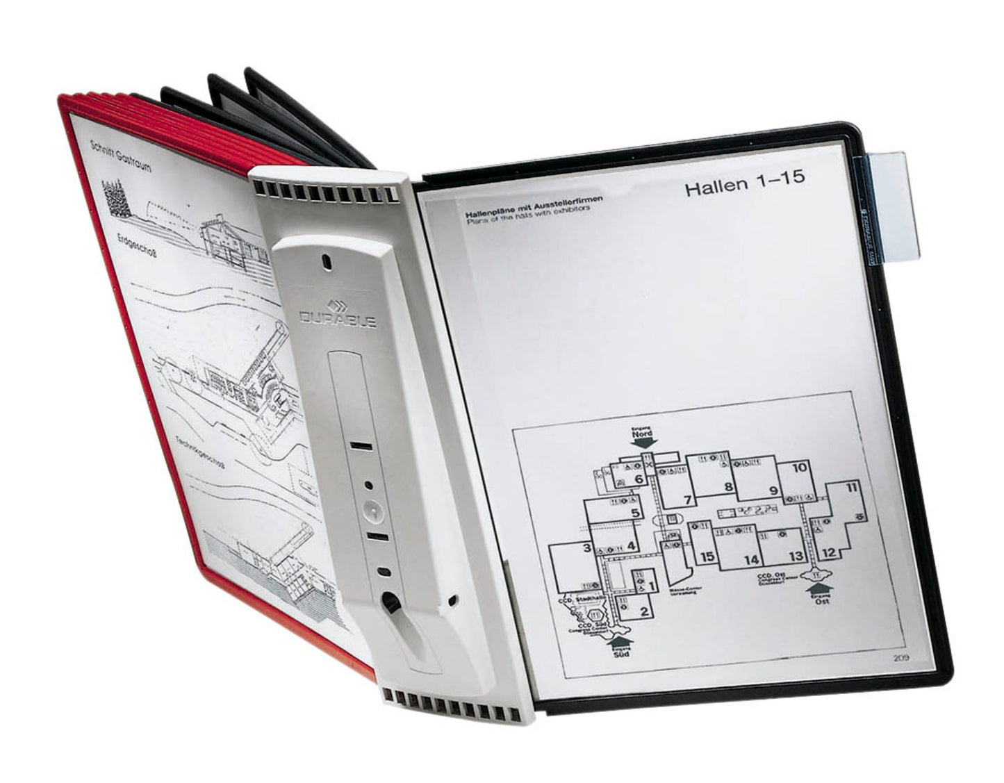 DURABLE Sichttafelsystem SHERPA Display System Wall 10 DIN A4 farbsortiert mit 10 St. Sichttafeln