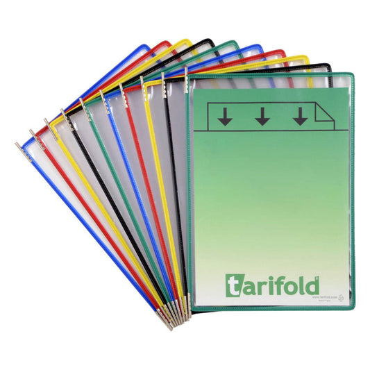 tarifold Sichttafeln DIN A4 farbsortiert, Öffnung oben | 114009 | 1 Pack = 10 St.