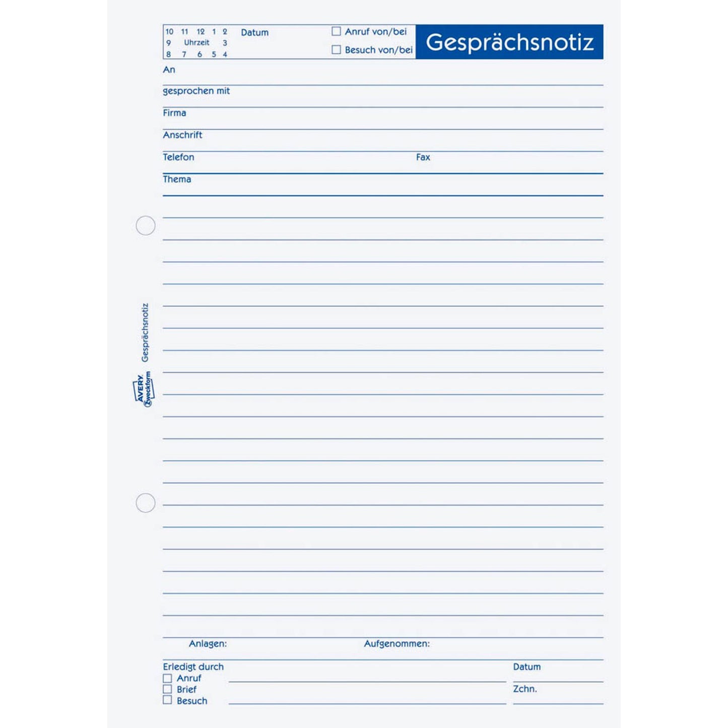 AVERY Zweckform Gesprächsnotiz Formularbuch | 1210