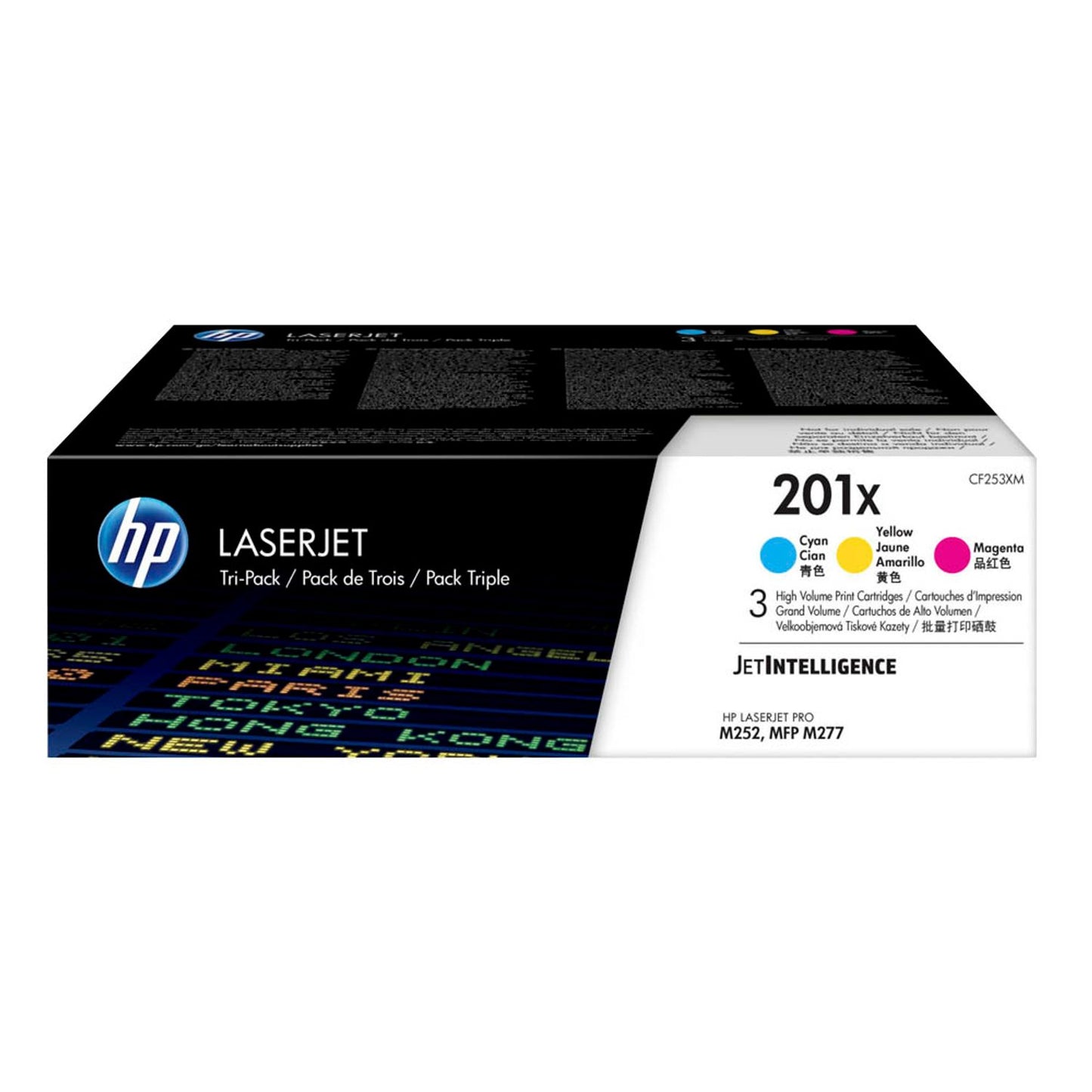HP 201X () cyan, magenta, gelb Tonerkartuschen, 3er-Set | CF253XM | 1 Pack = 3 St.