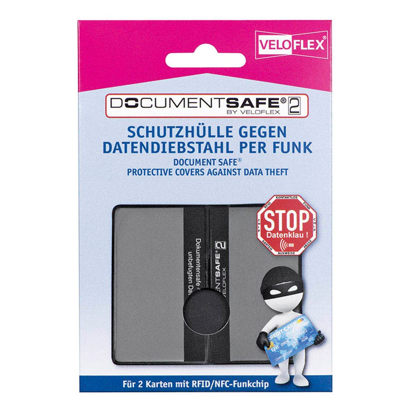 VELOFLEX Kreditkartenhülle Document Safe® schwarz 9,3 x 5,9 cm | 3274800