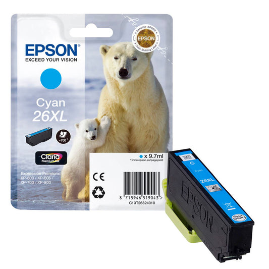 EPSON 26 XL / T2632 XL cyan Druckerpatrone | C13T26324012