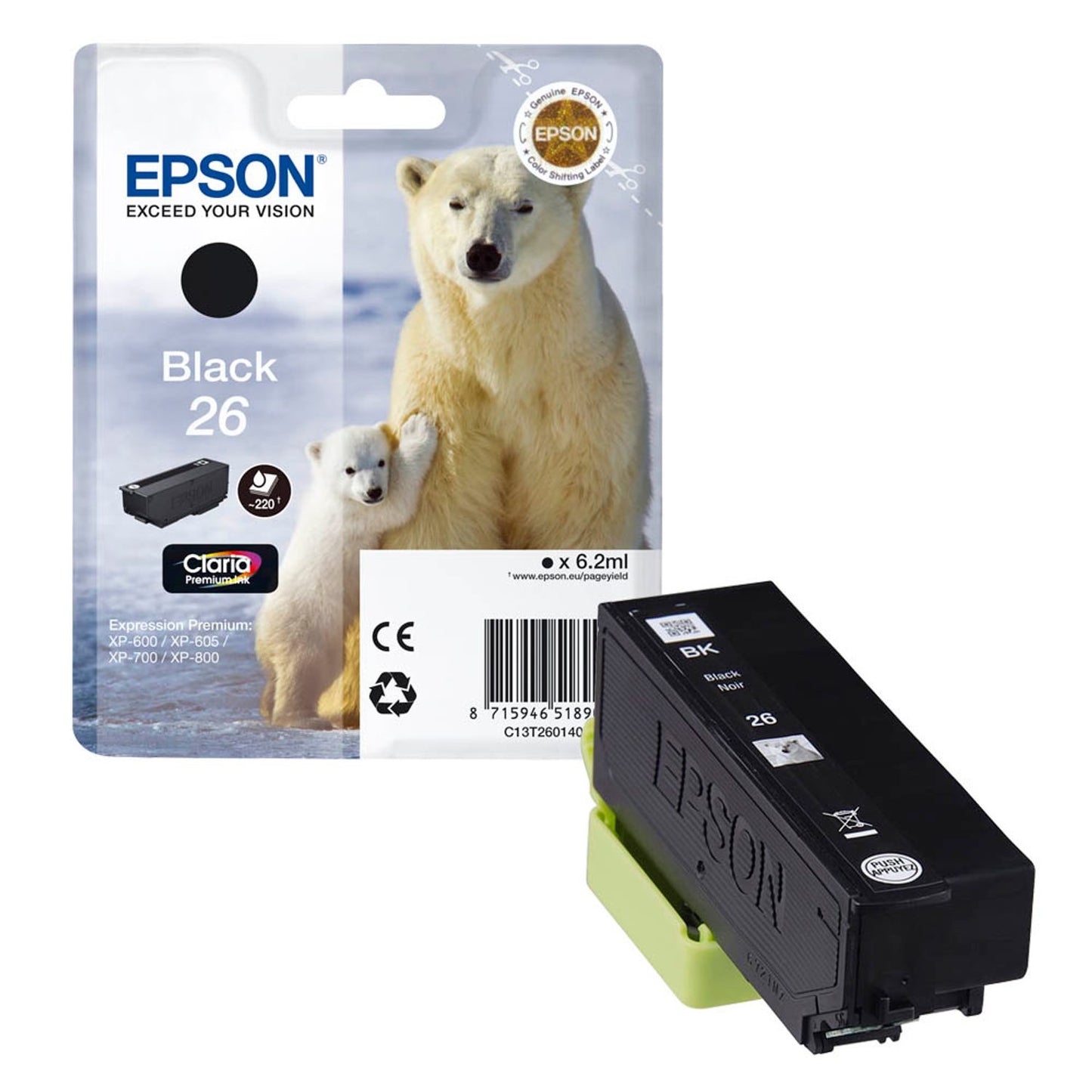 EPSON 26 / T2601 schwarz Druckerpatrone | C13T26014012