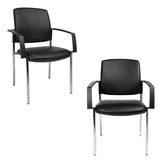 Topstar Besucherstühle BtoB 10 schwarz Kunstleder | BB190A D10 | 1 Pack = 2 St.