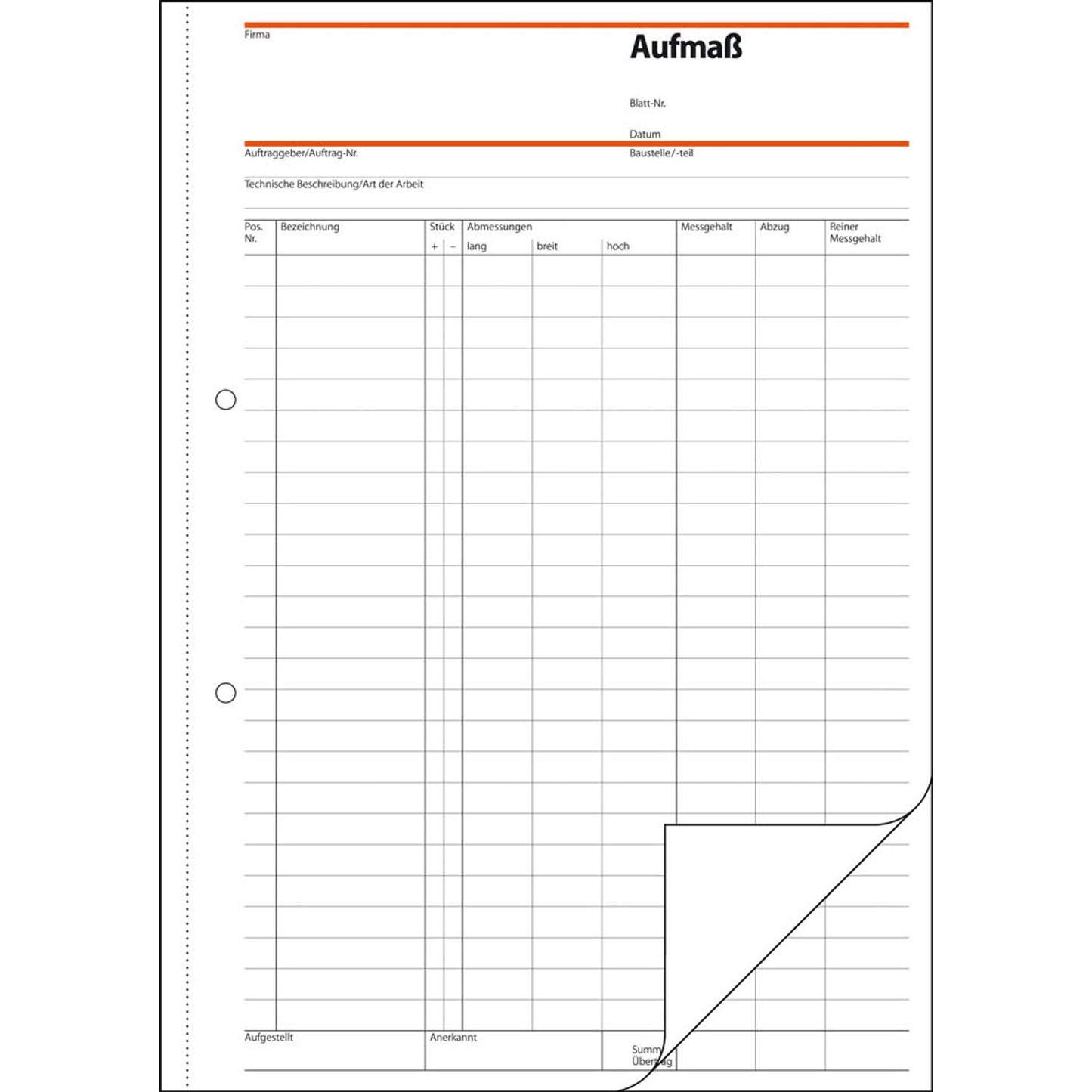 SIGEL Aufmaßbuch Formularbuch | SD069
