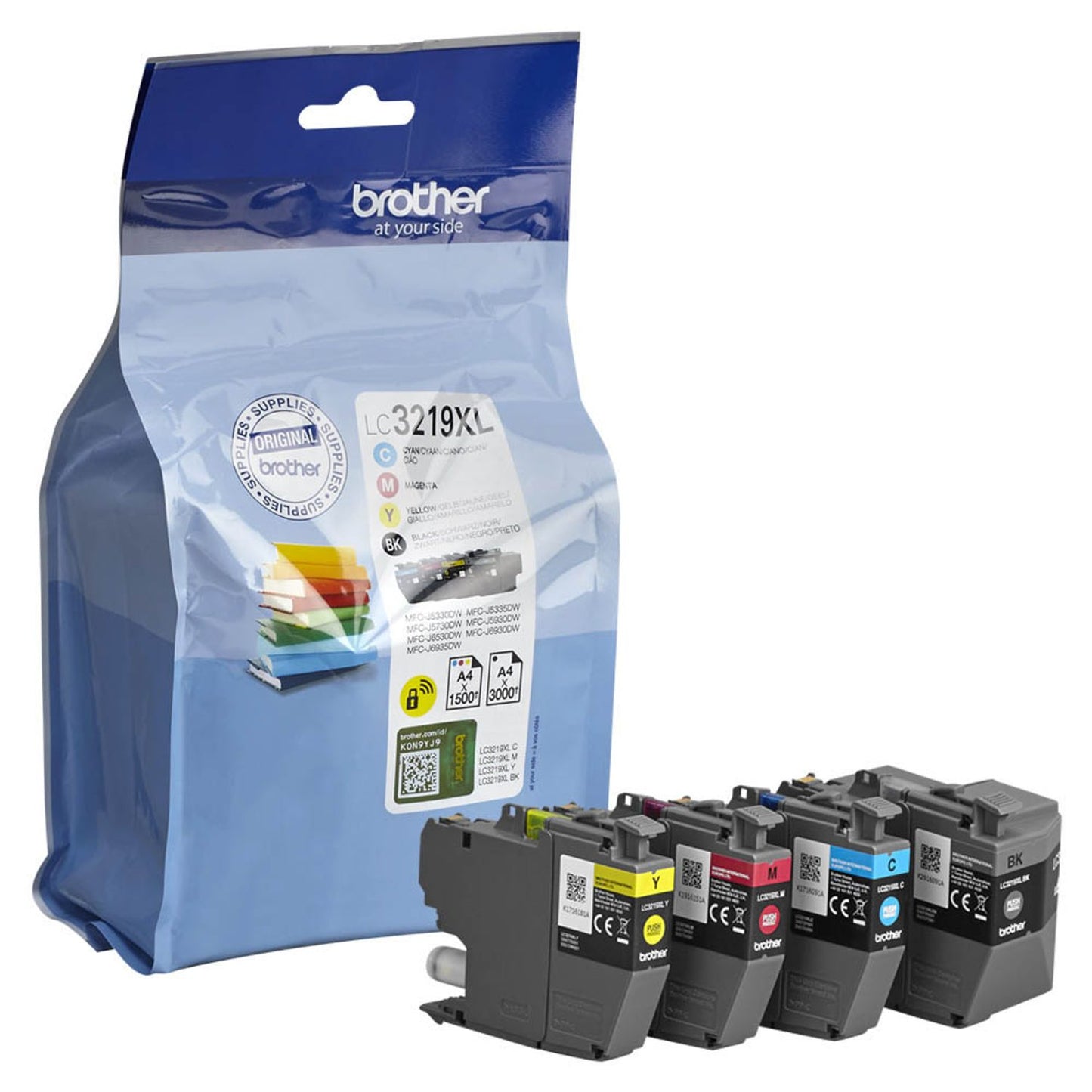 brother LC-3219XLVALDR schwarz, cyan, magenta, gelb Druckerpatronen, 4er-Set | LC3219XLVALDR | 1 Pack = 4 St.