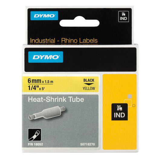 DYMO Schrumpfschlauch RHINO , 6 mm schwarz auf gelb | 18052