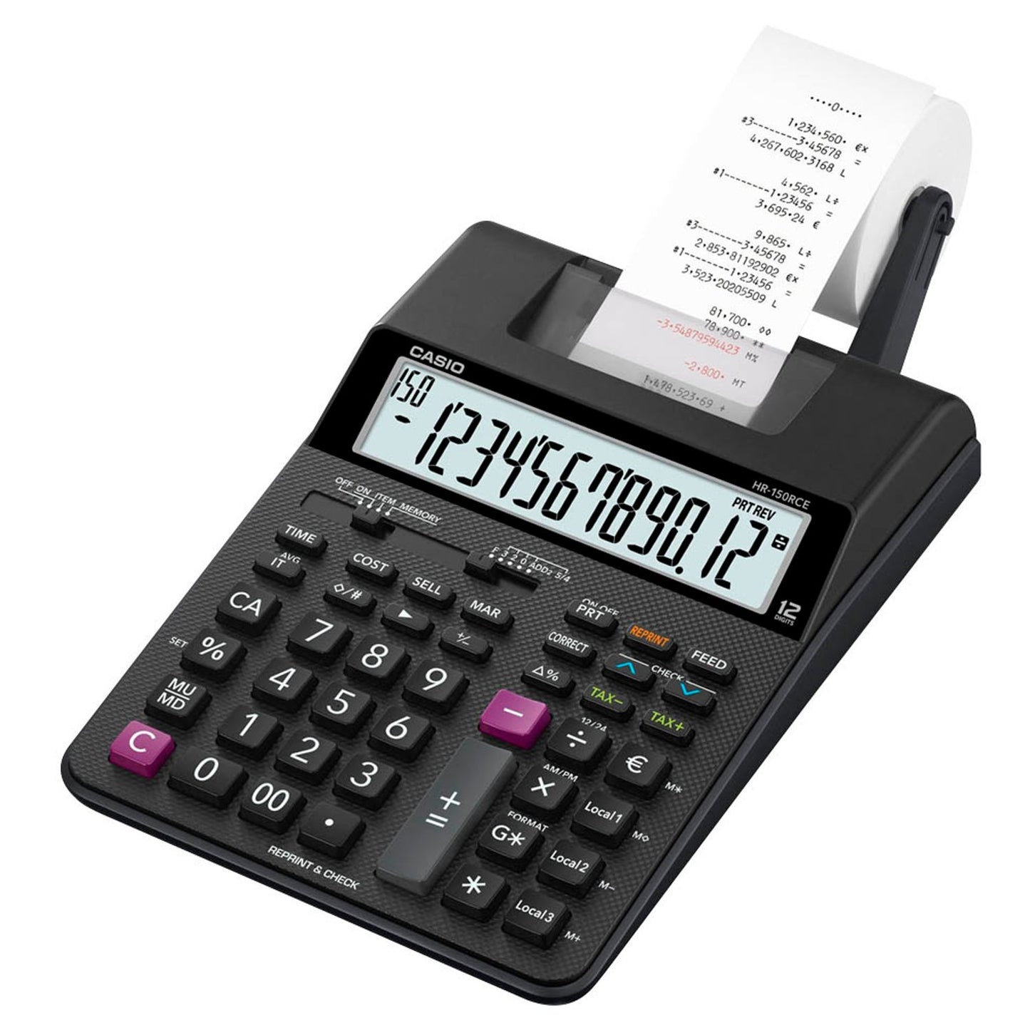 CASIO Tischrechner druckend schwarz | HR-150RCE