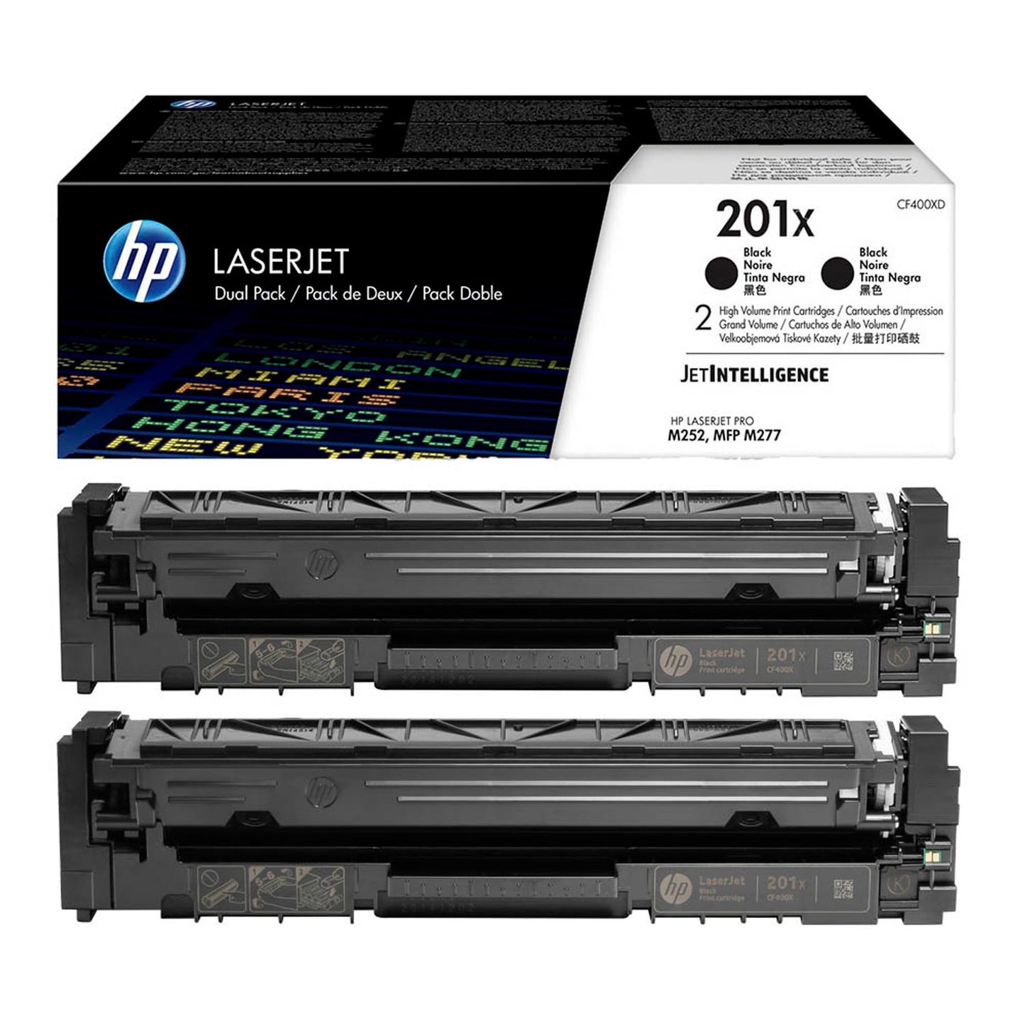 HP 201X () schwarz Tonerkartuschen, 2er-Set | CF400XD | 1 Pack = 2 St.