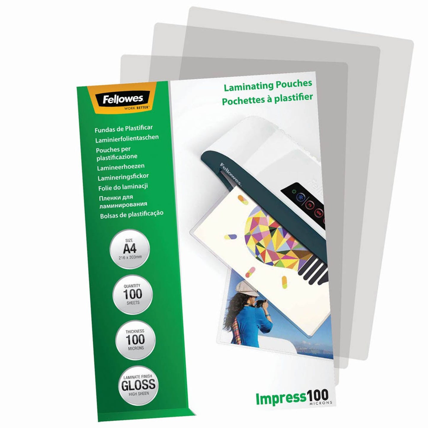 100 Fellowes Impress100 Laminierfolien glänzend 100 micron