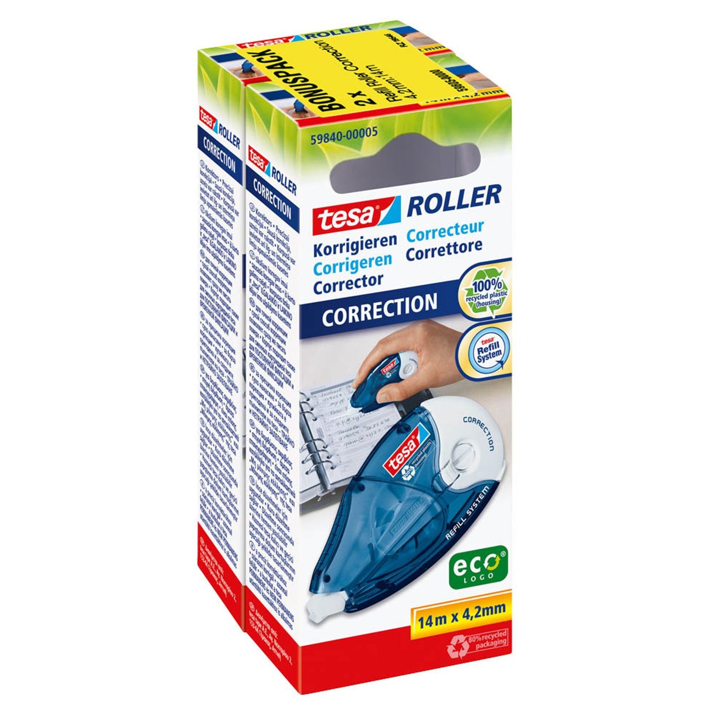 tesa Korrekturroller 4,2 mm | 59605-00000-06 | 1 Aktionspack = 2 St.