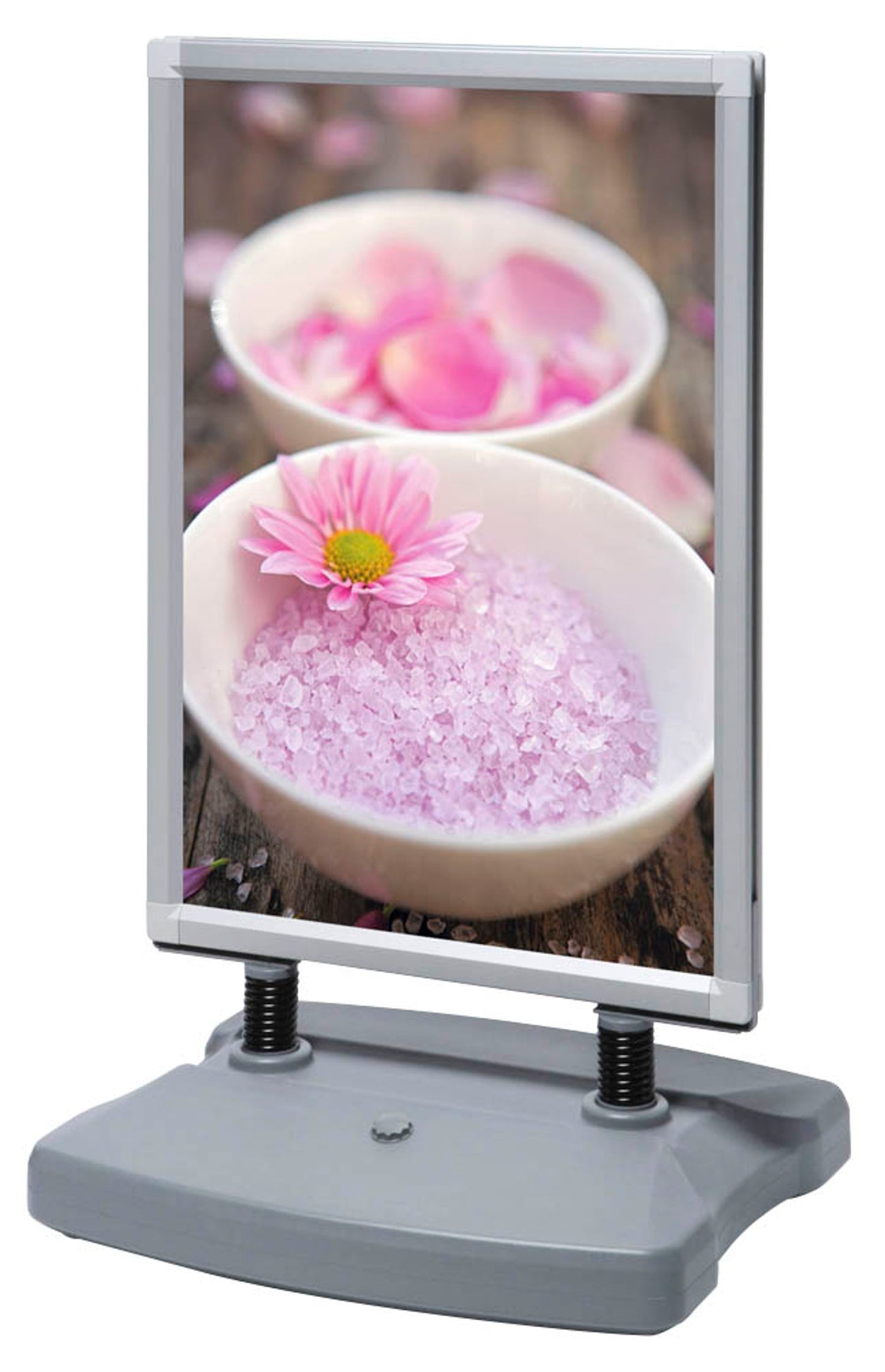 Showdown® Displays Kundenstopper Windtalker silber 2 Fächer
