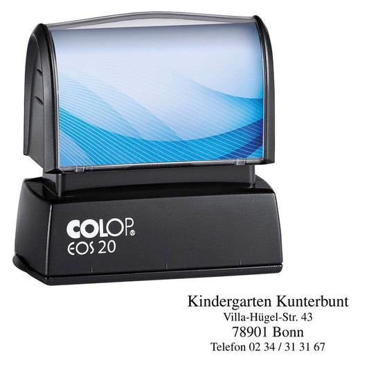 COLOP Textstempel, individualisierbar EOS 20 selbstfärbend blau, schwarz, rot ohne Logo | 136036