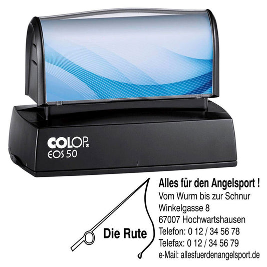 COLOP Textstempel, individualisierbar EOS 50 selbstfärbend blau, schwarz, rot