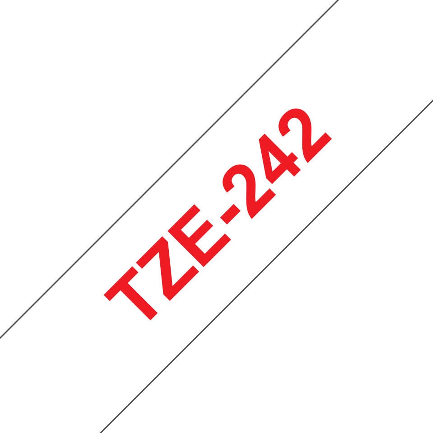 brother Schriftband TZe-242 , 18 mm rot auf weiß | TZE242