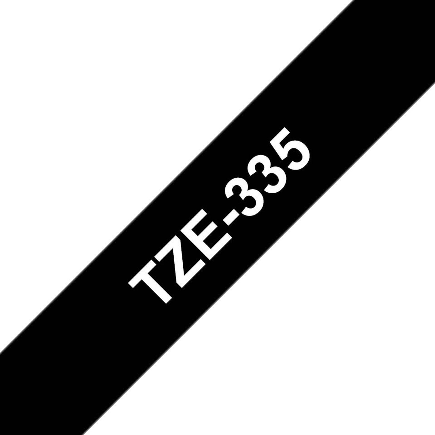 brother Schriftband TZe-335 , 12 mm weiß auf schwarz | TZE335