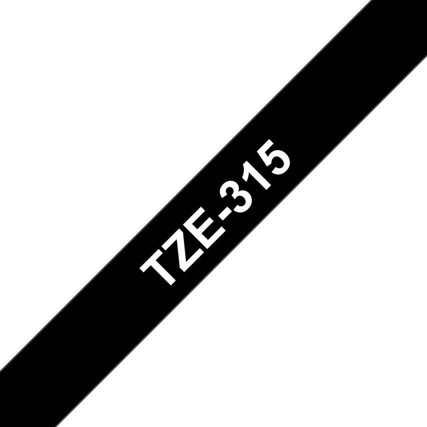 brother Schriftband TZe-315 , 6 mm weiß auf schwarz | TZE315