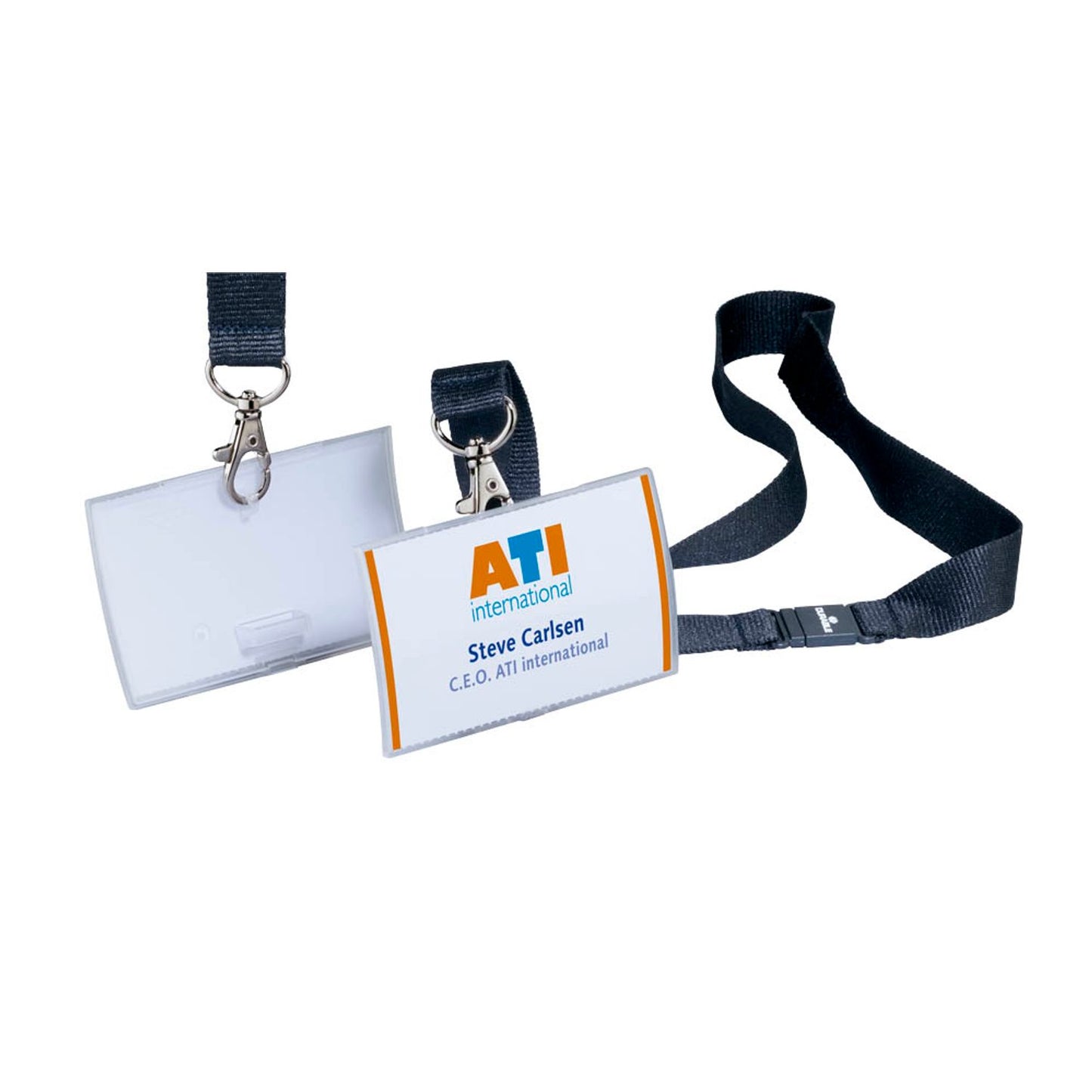 DURABLE Click Fold Namensschilder mit Textilband 9,0 x 5,4 cm | 821719 | 1 Pack = 10 St.