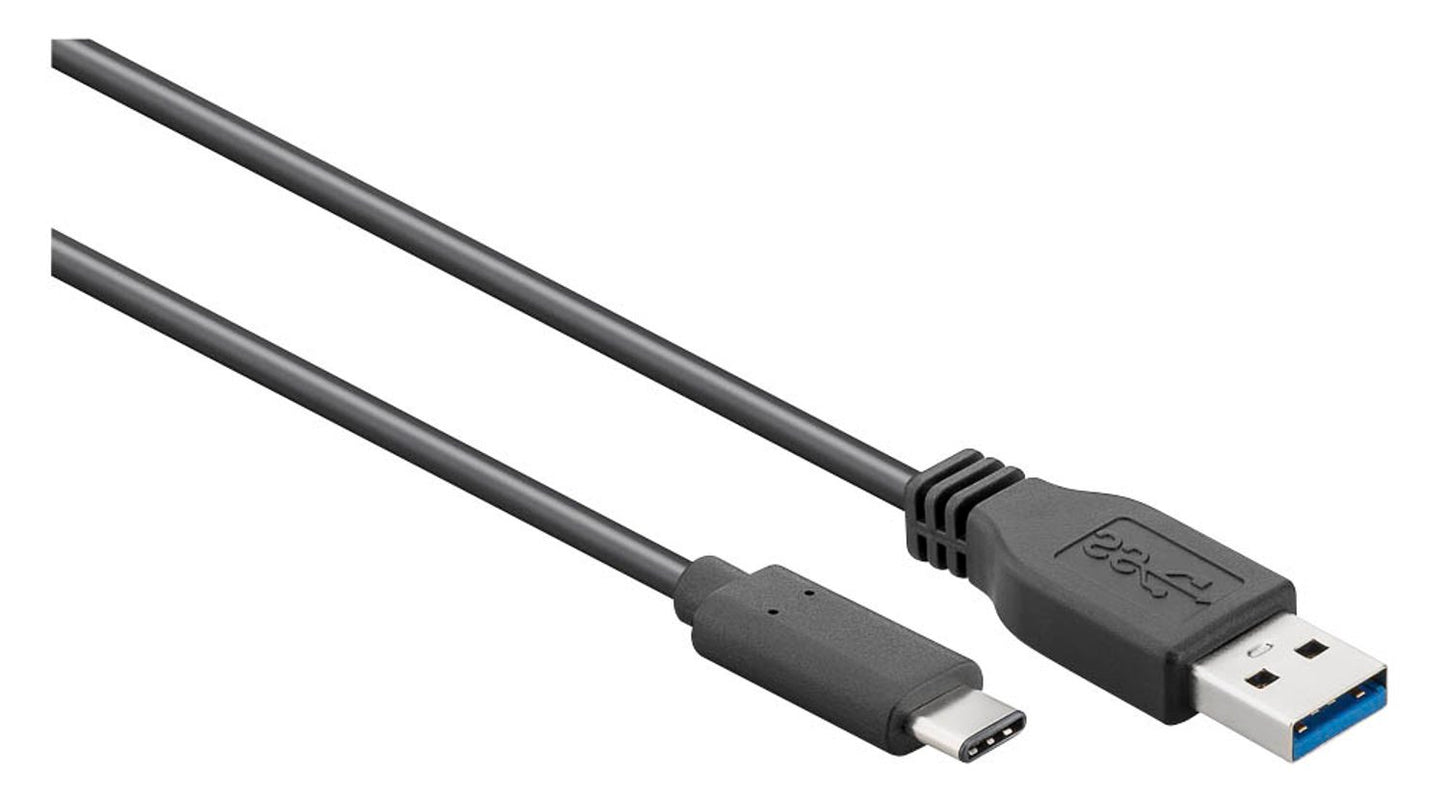 goobay USB C/USB 3.0 A Kabel schwarz, 1 St.