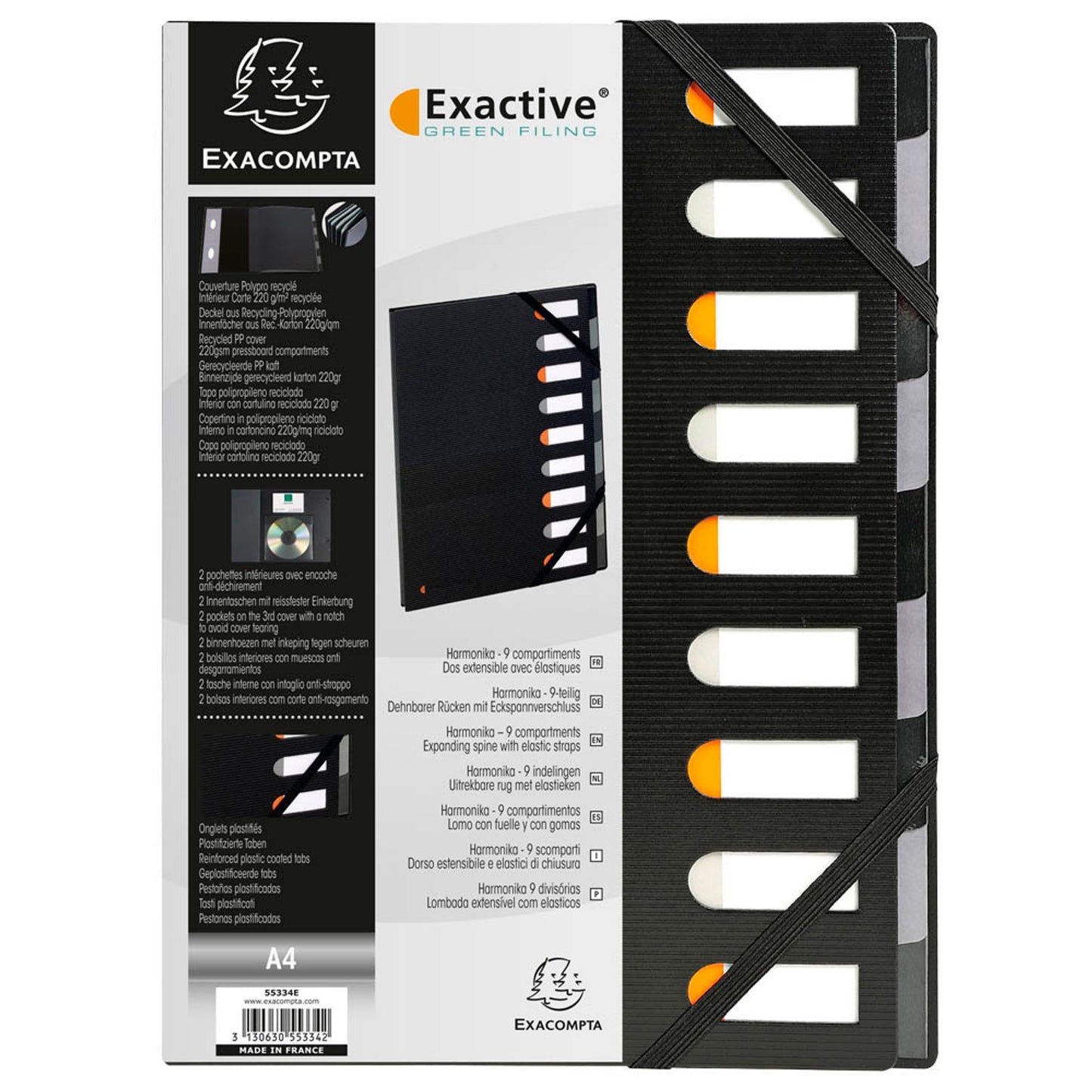 Exacompta Ordnungsmappe Exactive 9 Fächer schwarz | 55334E