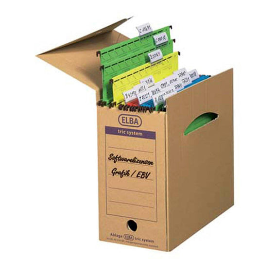 6 ELBA Archivboxen tric system braun