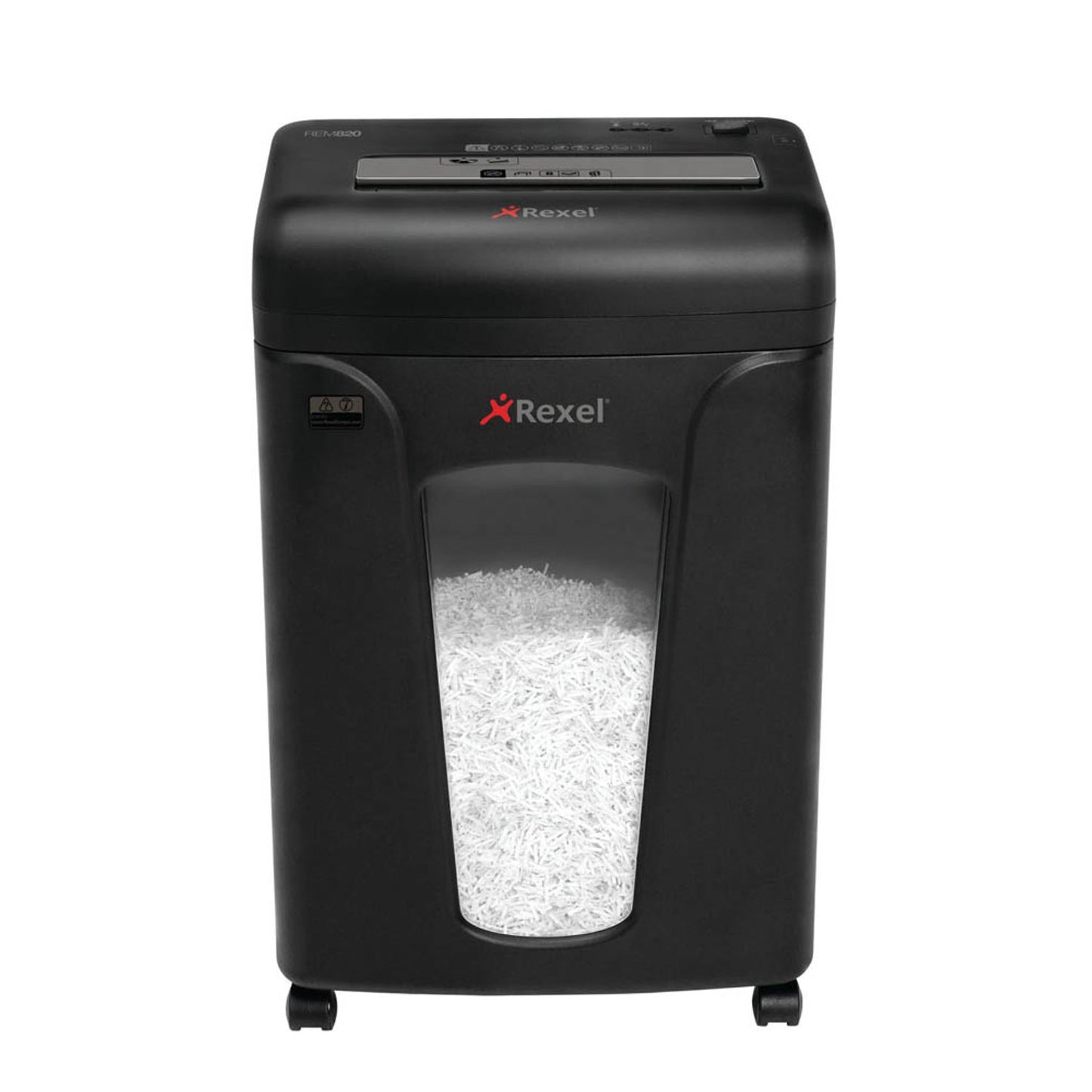 Rexel Mercury REM820 Aktenvernichter mit Partikelschnitt P-5, 2 x 15 mm, bis , schwarz | 2104010EU