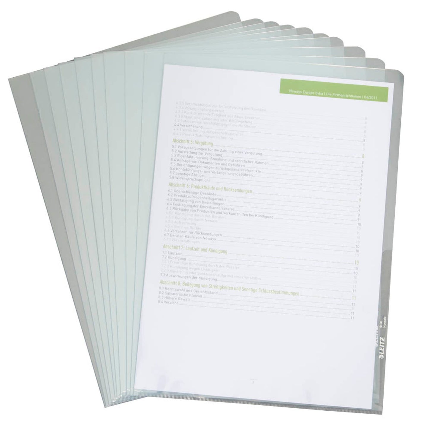 10 LEITZ Sichthüllen Standard DIN A4, mm