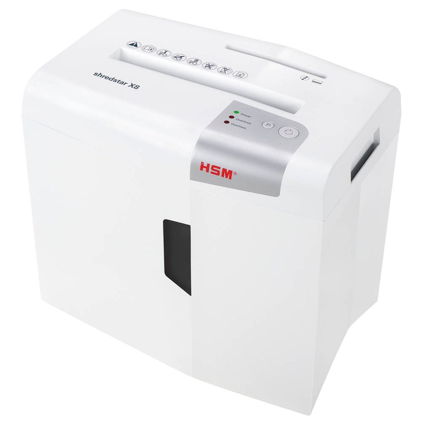 HSM shredstar X8 Aktenvernichter mit Partikelschnitt P-4, 4,5 x 30 mm, bis , weiß | 1044121
