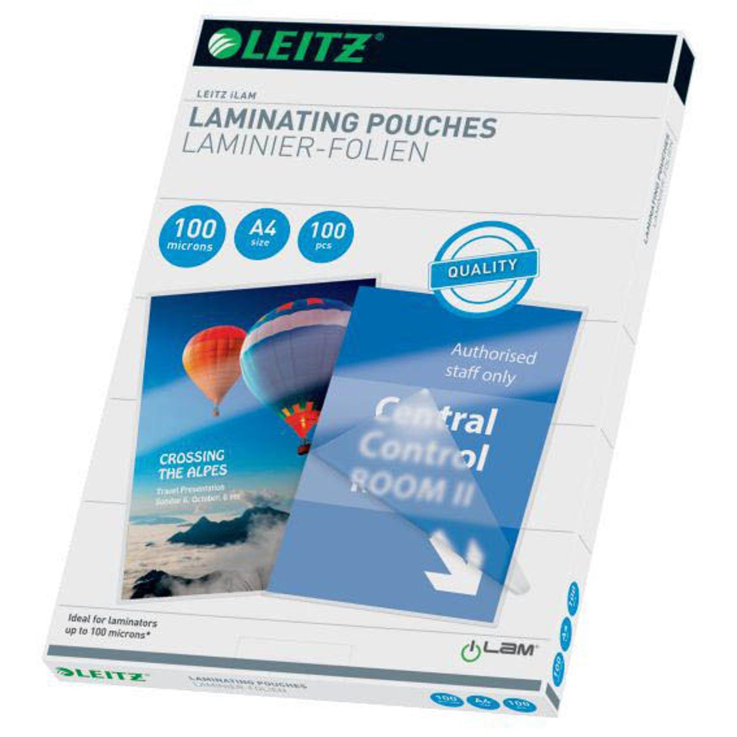 LEITZ Laminierfolien glänzend für A4 100 micron | 33826 | 1 Pack = 100 St.
