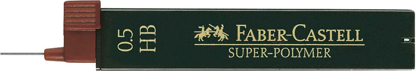 FABER-CASTELL SUPER-POLYMER Feinminen-Bleistiftminen schwarz HB, 12 St.