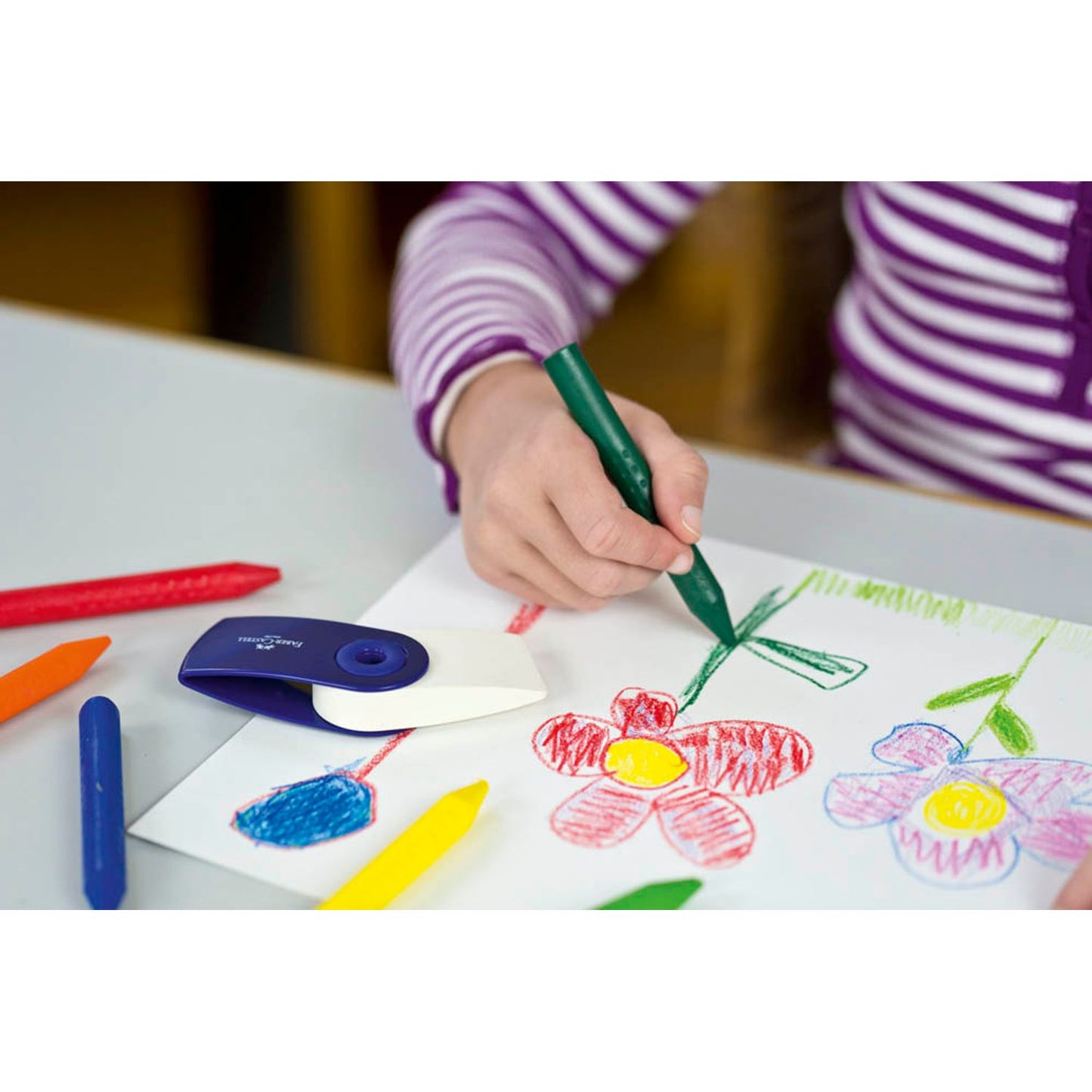 FABER-CASTELL Jumbo Wachsmalstifte farbsortiert | 122540 | 1 Pack = 12 St.