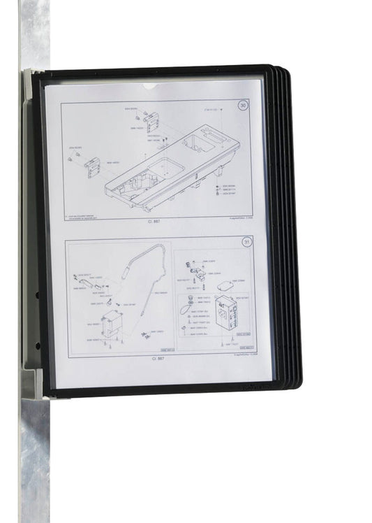 DURABLE Wand-Sichttafelsystem VARIO® MAGNET WALL DIN A4 schwarz mit St. Sichttafeln