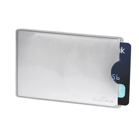 DURABLE Kreditkartenhülle RFID SECURE silber 5,4 x 8,6 cm | 890023