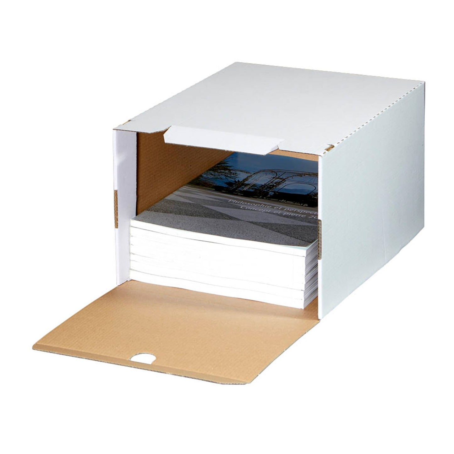Top-Print Archivboxen weiß/rot 24,4 x 32,1 x 18,5 cm | 558K10 | 1 Pack = 10 St.