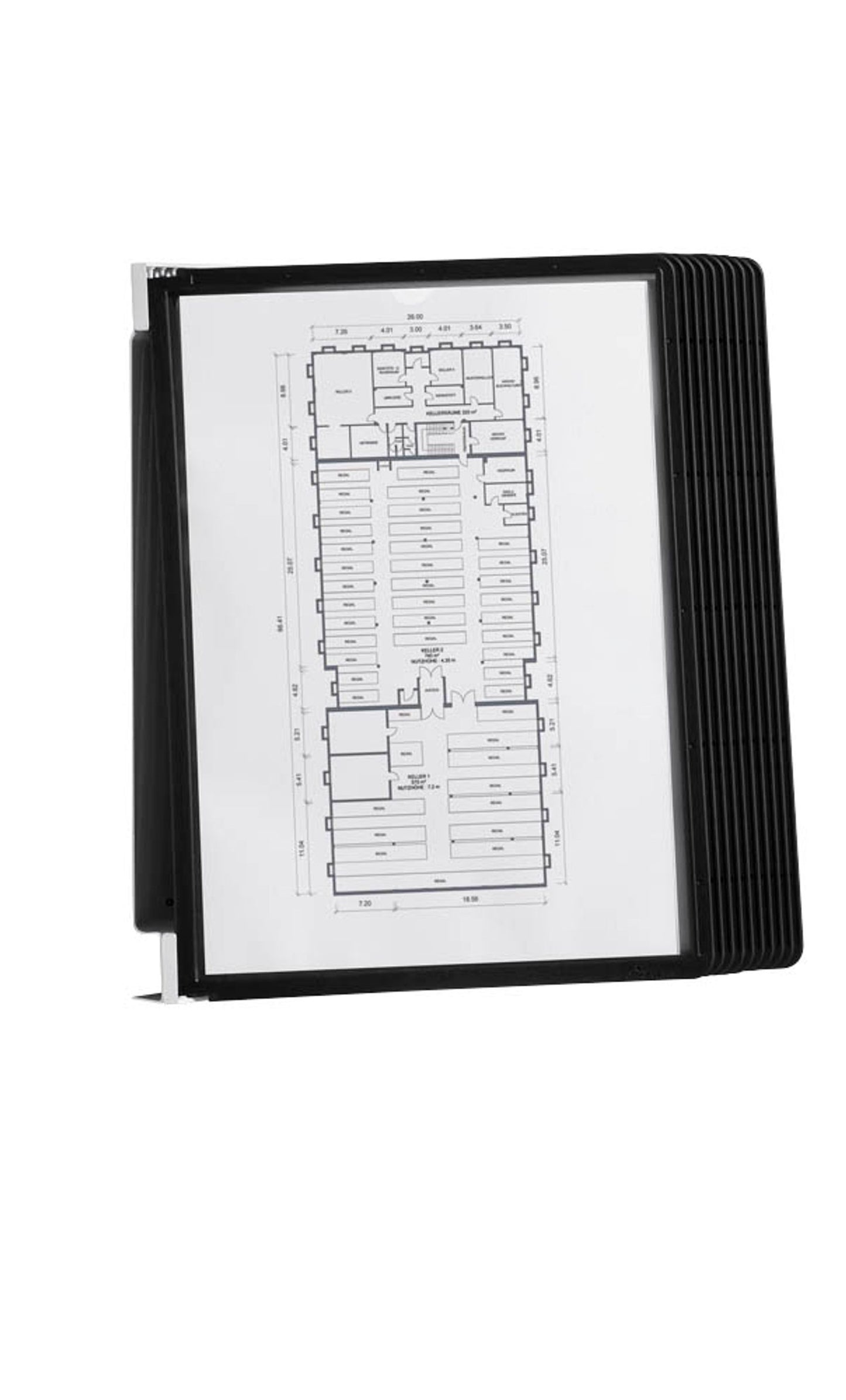 DURABLE Wand-Sichttafelsystem VARIO® MAGNET WALL DIN A4 schwarz mit St. Sichttafeln