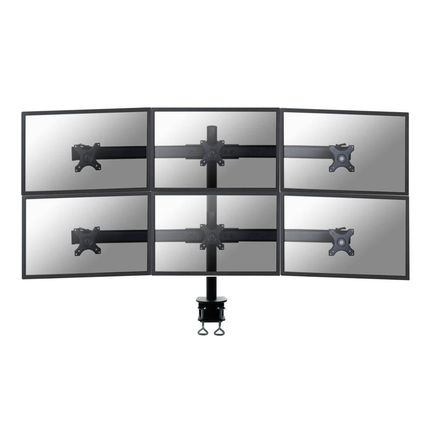 Neomounts Monitor-Halterung schwarz für 6 Monitore, Tischklemme | FPMA-D700D6