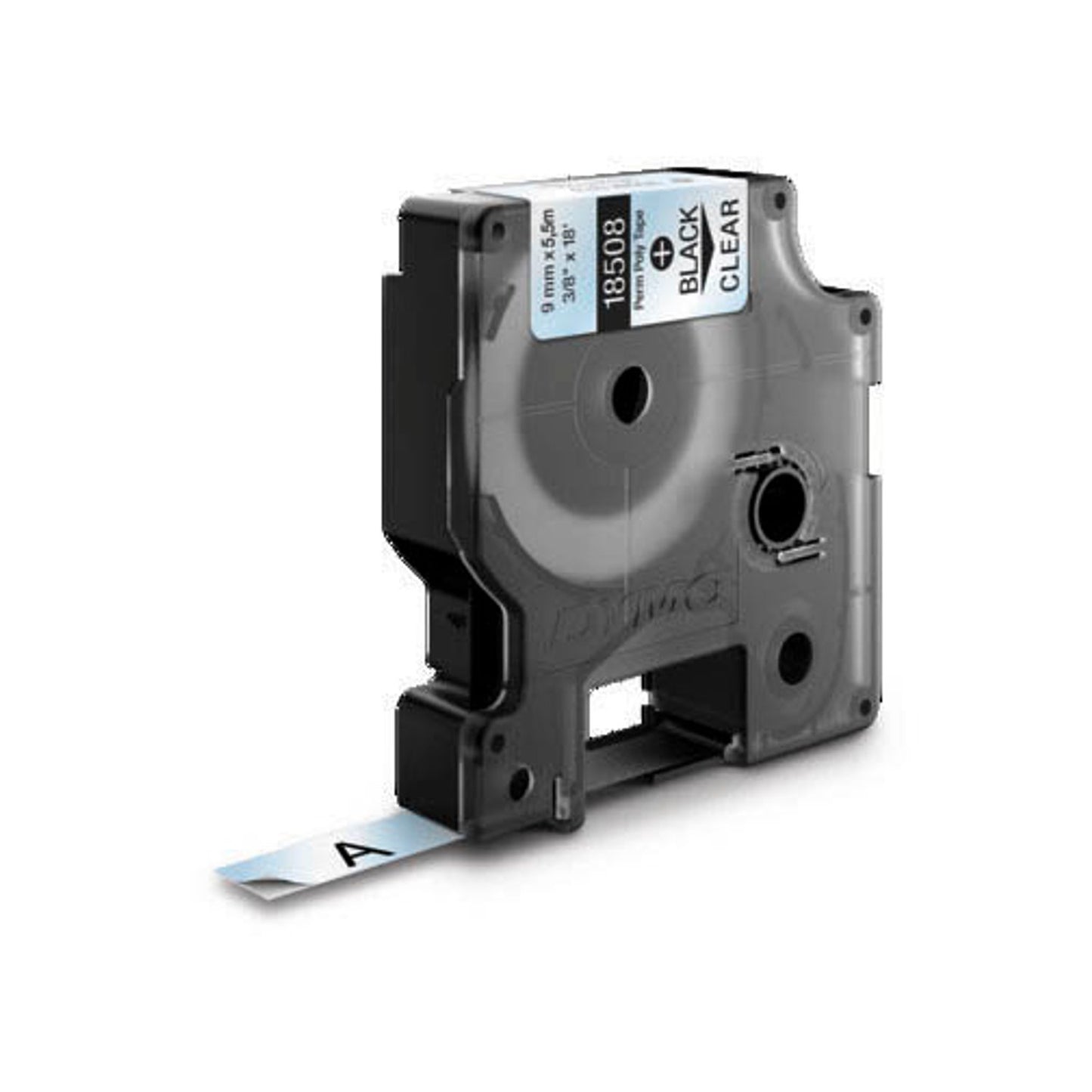 DYMO Schriftband RHINO 18508 , 9 mm schwarz auf transparent | 18508DMO