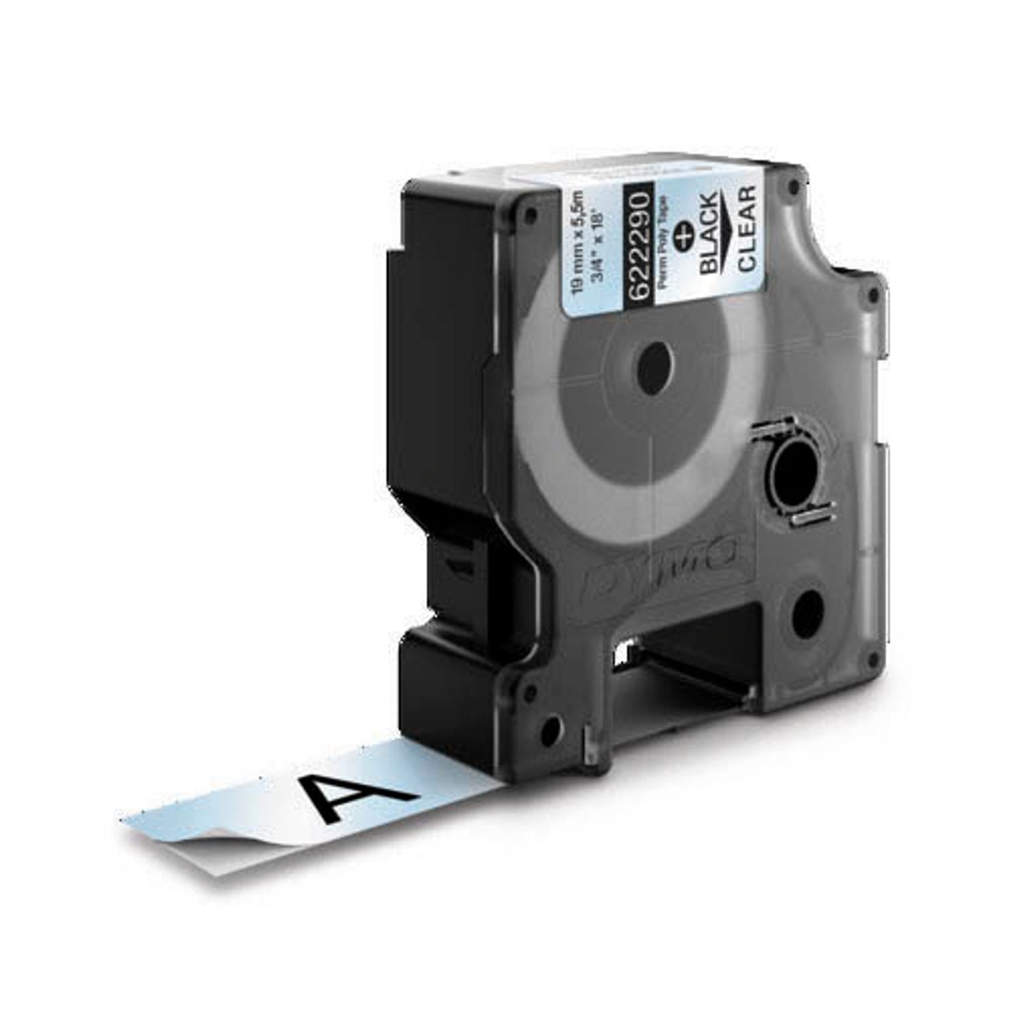 DYMO Schriftband RHINO , 19 mm schwarz auf transparent | 622290