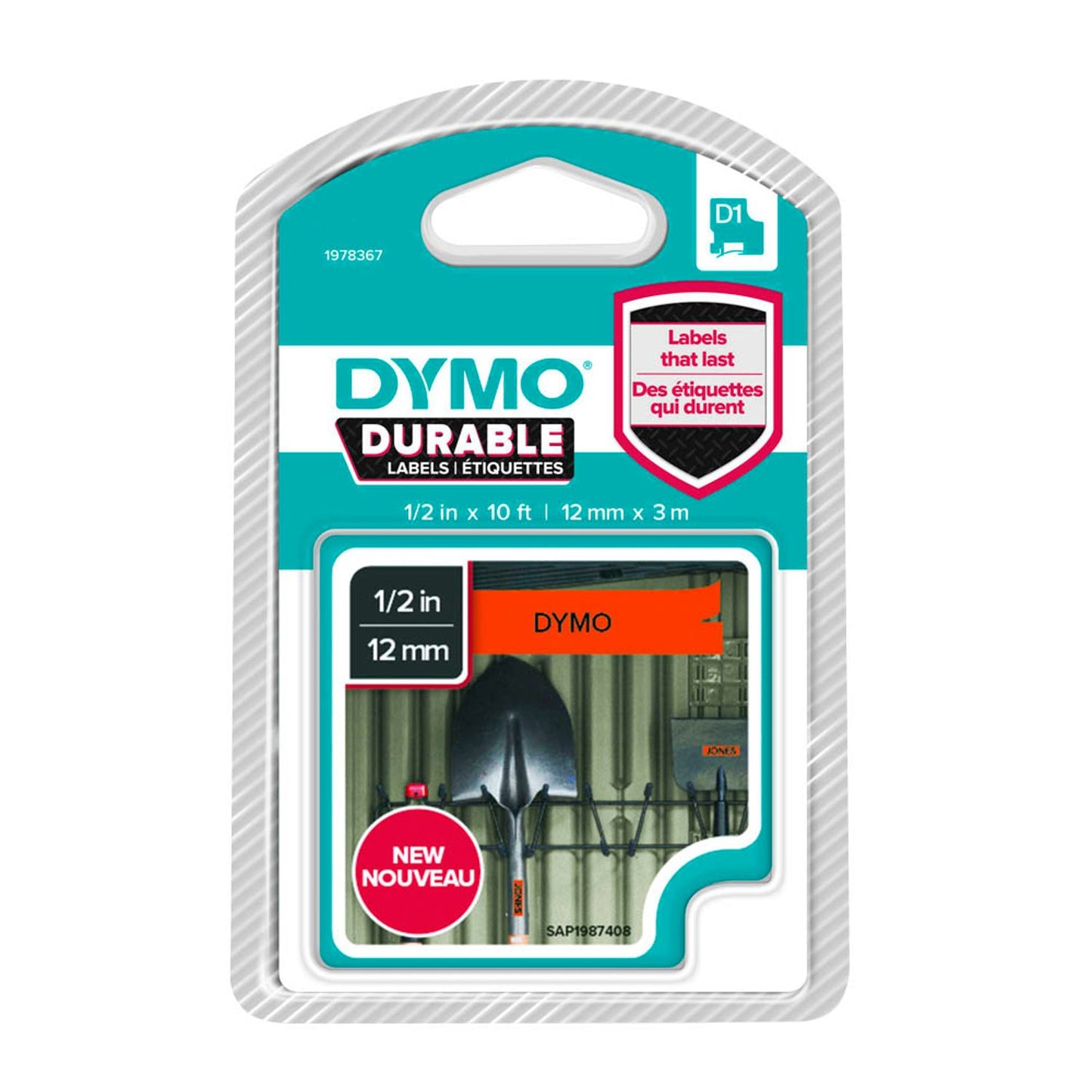 DYMO Schriftband D1 , 12 mm schwarz auf orange | 1978367