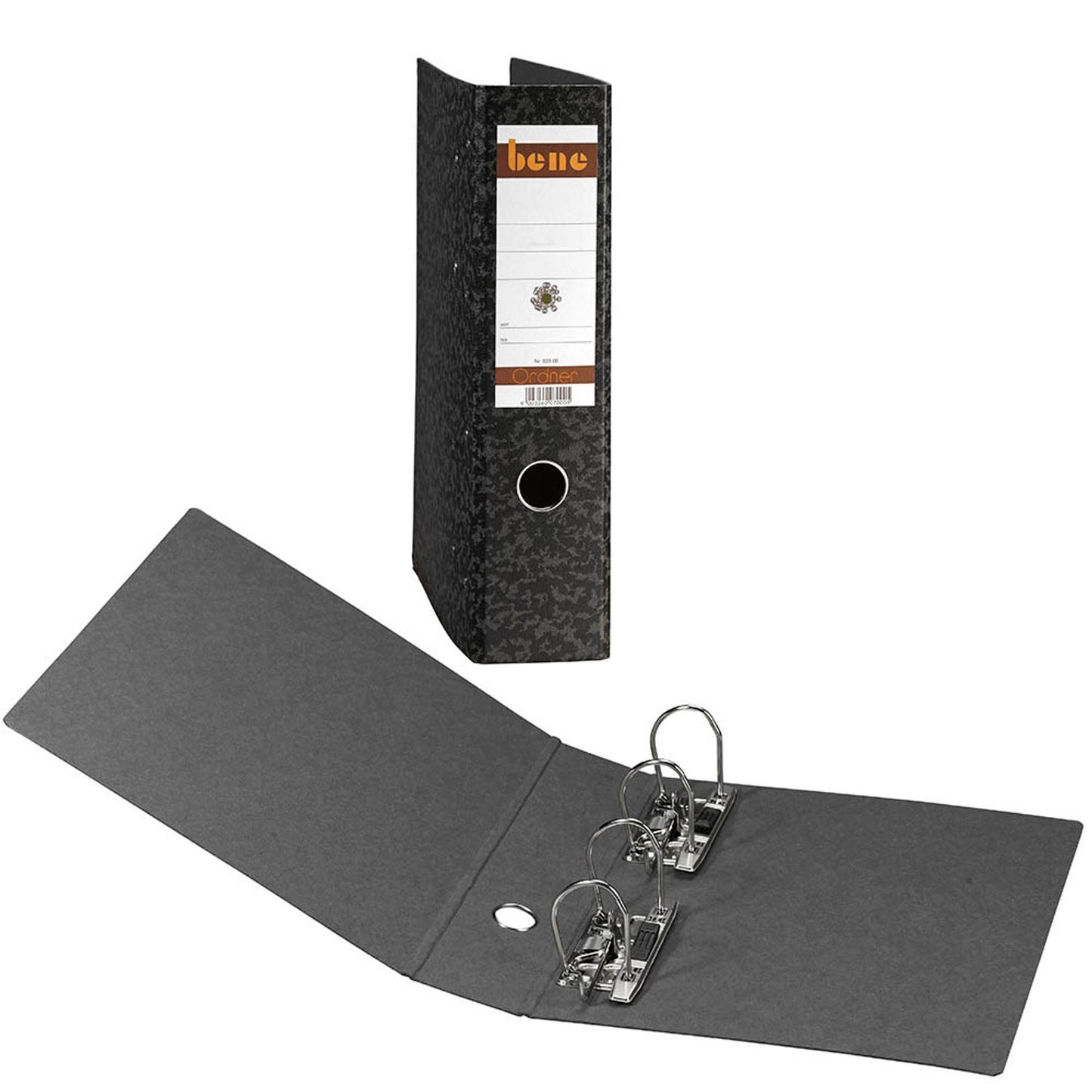 bene Doppelordner schwarz Karton 7,0 cm | 92800