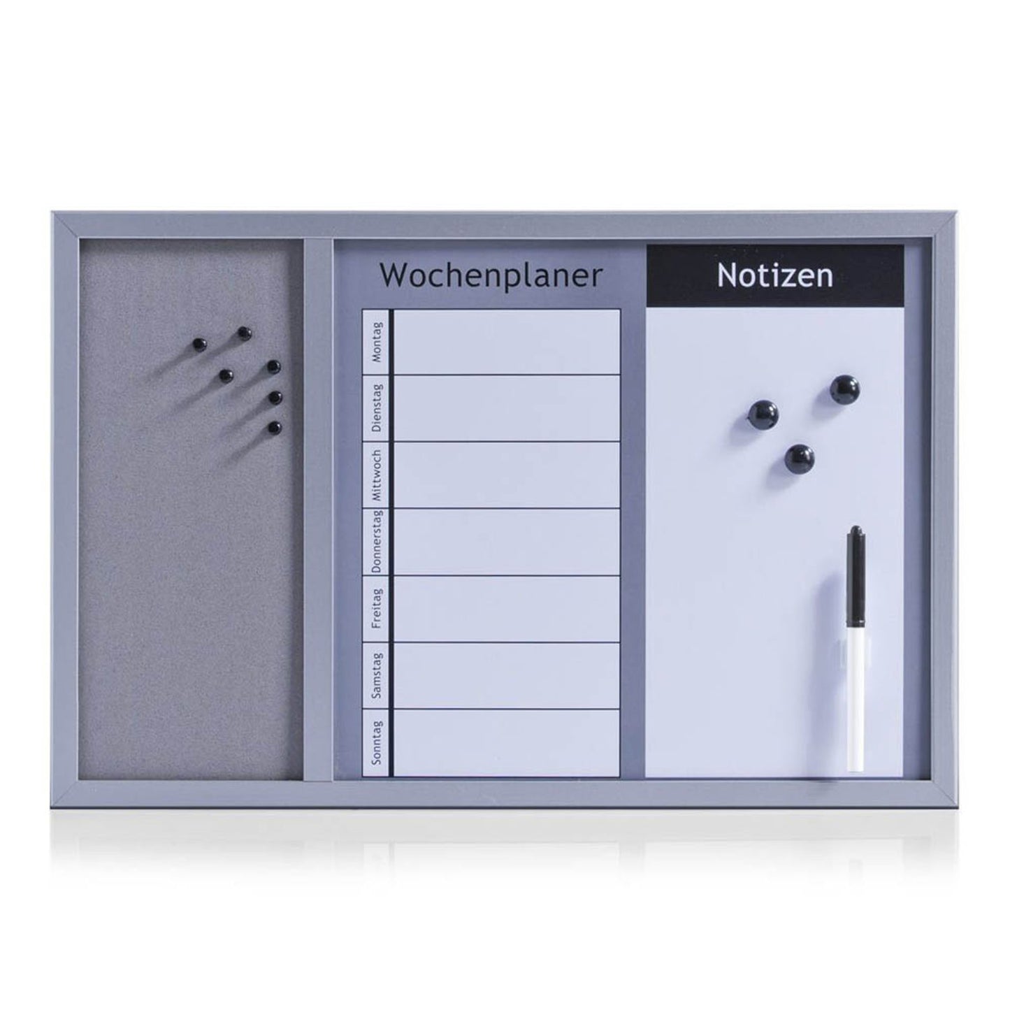 Zeller Whiteboard-Pinnwand 60,0 x 40,0 cm Kork grau | 11553
