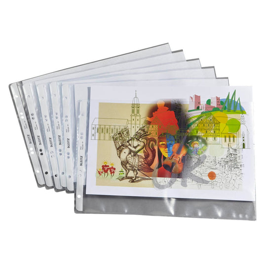LEITZ Prospekthüllen 4724 DIN A4 quer transparent genarbt 0,13 mm | 47240003 | 1 Pack = 50 St.