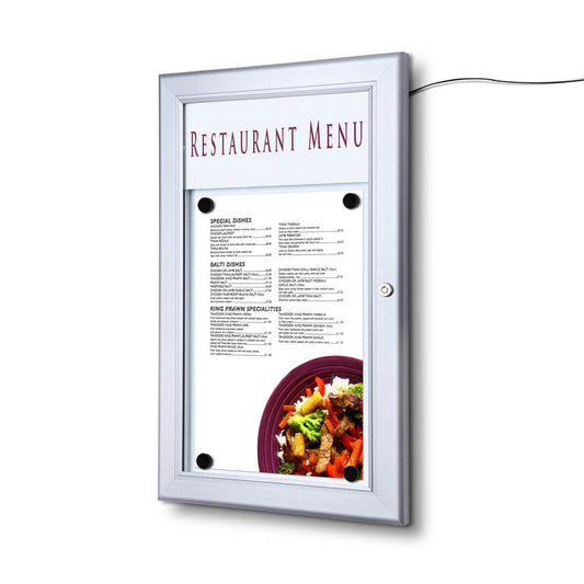 Showdown® Displays LED-Leuchtrahmen silber x DIN A4