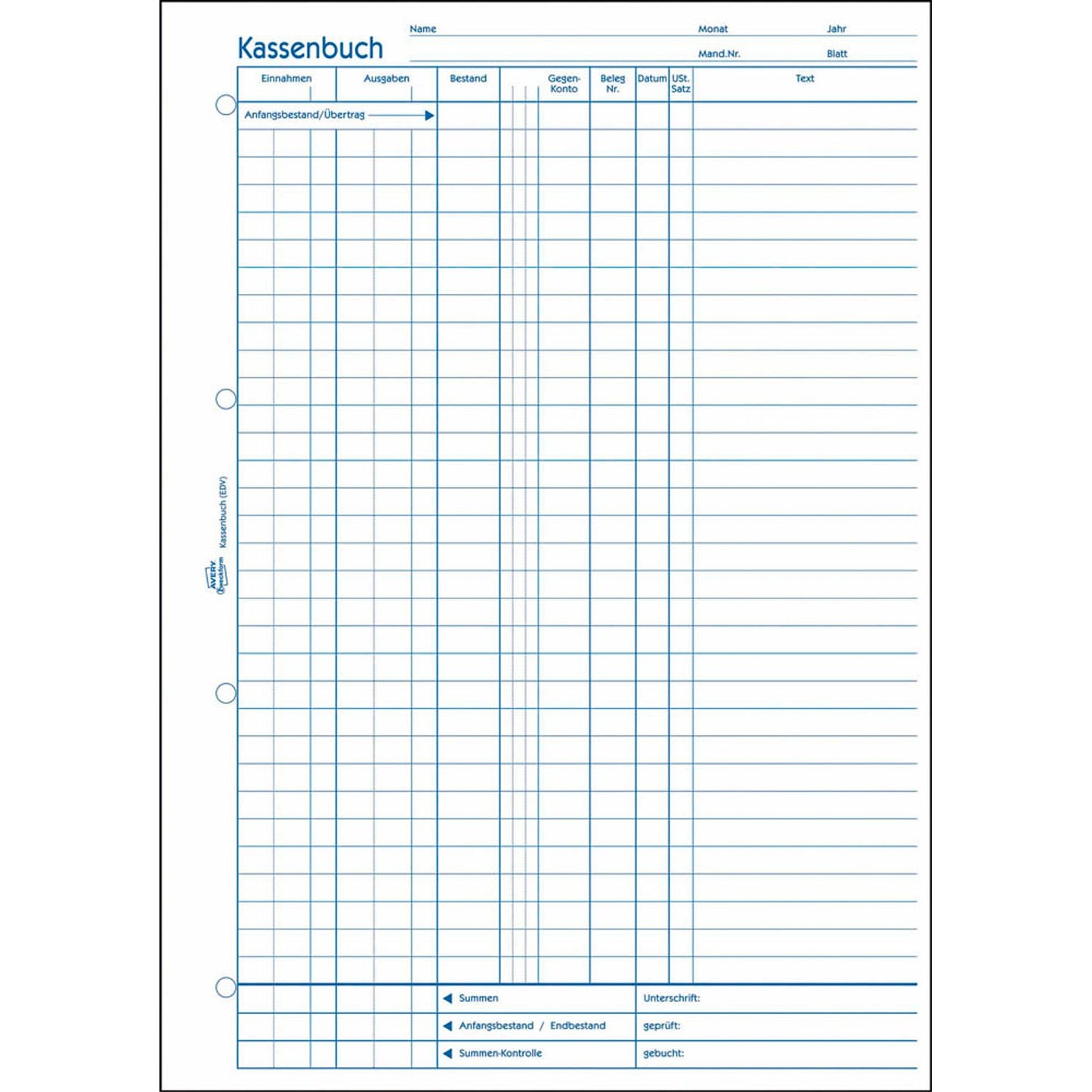 AVERY Zweckform Kassenbuch/EDV Formularbuch | 426