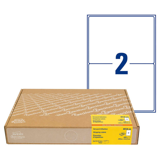 AVERY Zweckform Versandetiketten weiß 199,6 x 143,5 mm | 8018-300 | 1 Pack = 300 Blatt