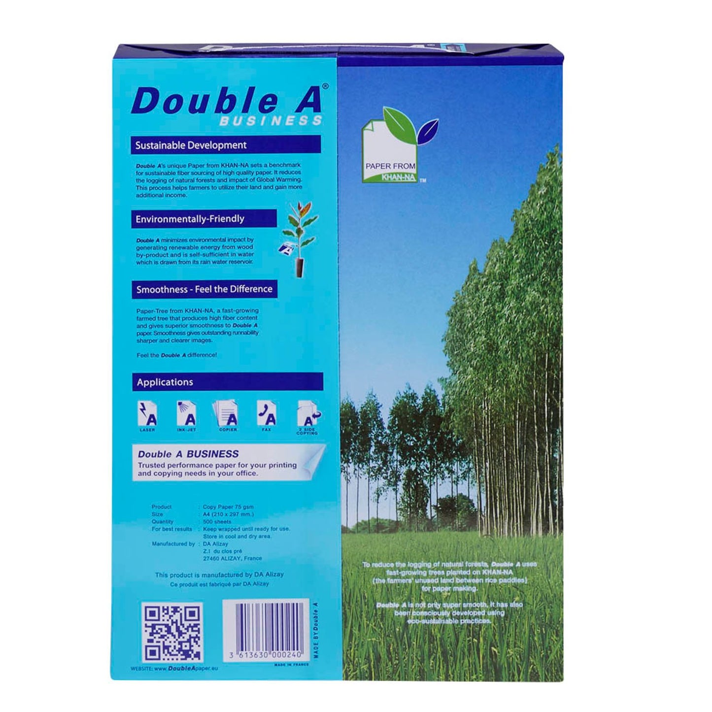 Double A Kopierpapier Business DIN A4 75 g/qm | 522 607 510 001 | 1 Pack = 500 Blatt