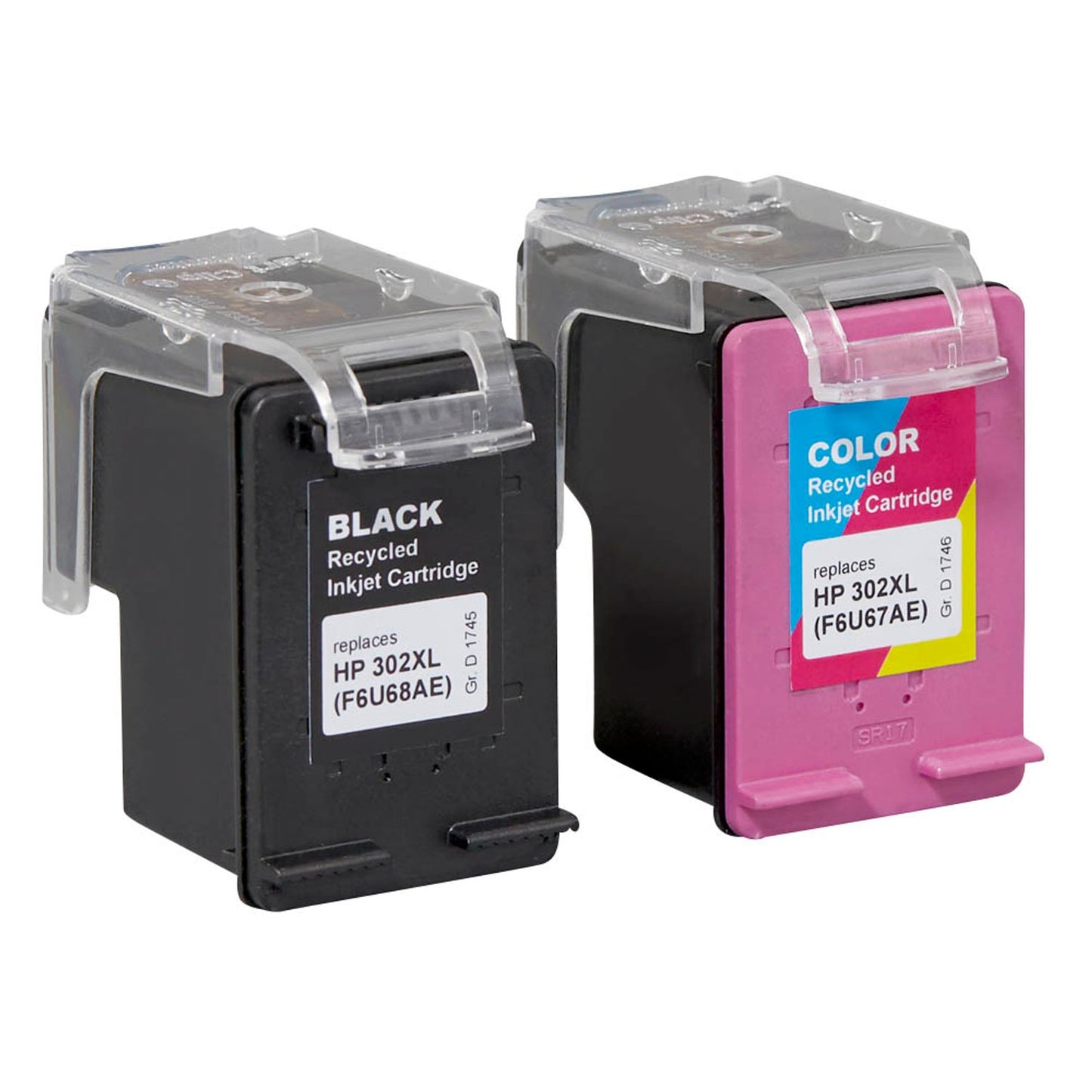 KMP H168V schwarz, color Druckerpatronen kompatibel zu HP 302XL (F6U68AE/F6U67AE), 2er-Set | 1745,4005 | 1 Pack = 2 St.