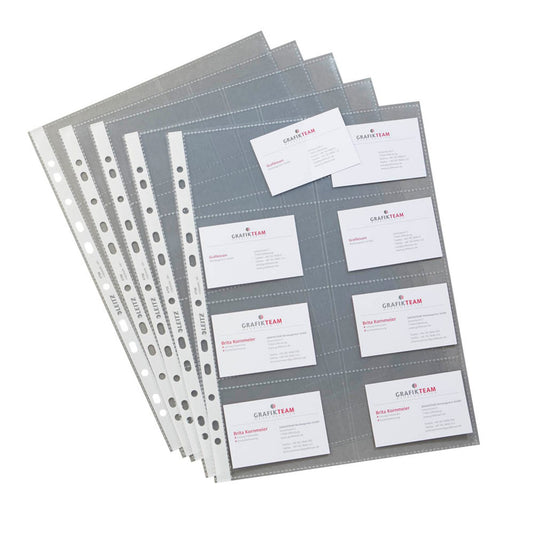 LEITZ Visitenkartenhüllen DIN A4 glasklar glatt 0,10 mm | 47583003 | 1 Pack = 10 St.