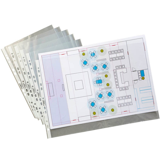 DURABLE Prospekthüllen DIN A3 transparent genarbt 0,06 mm | 267019 | 1 Pack = 50 St.