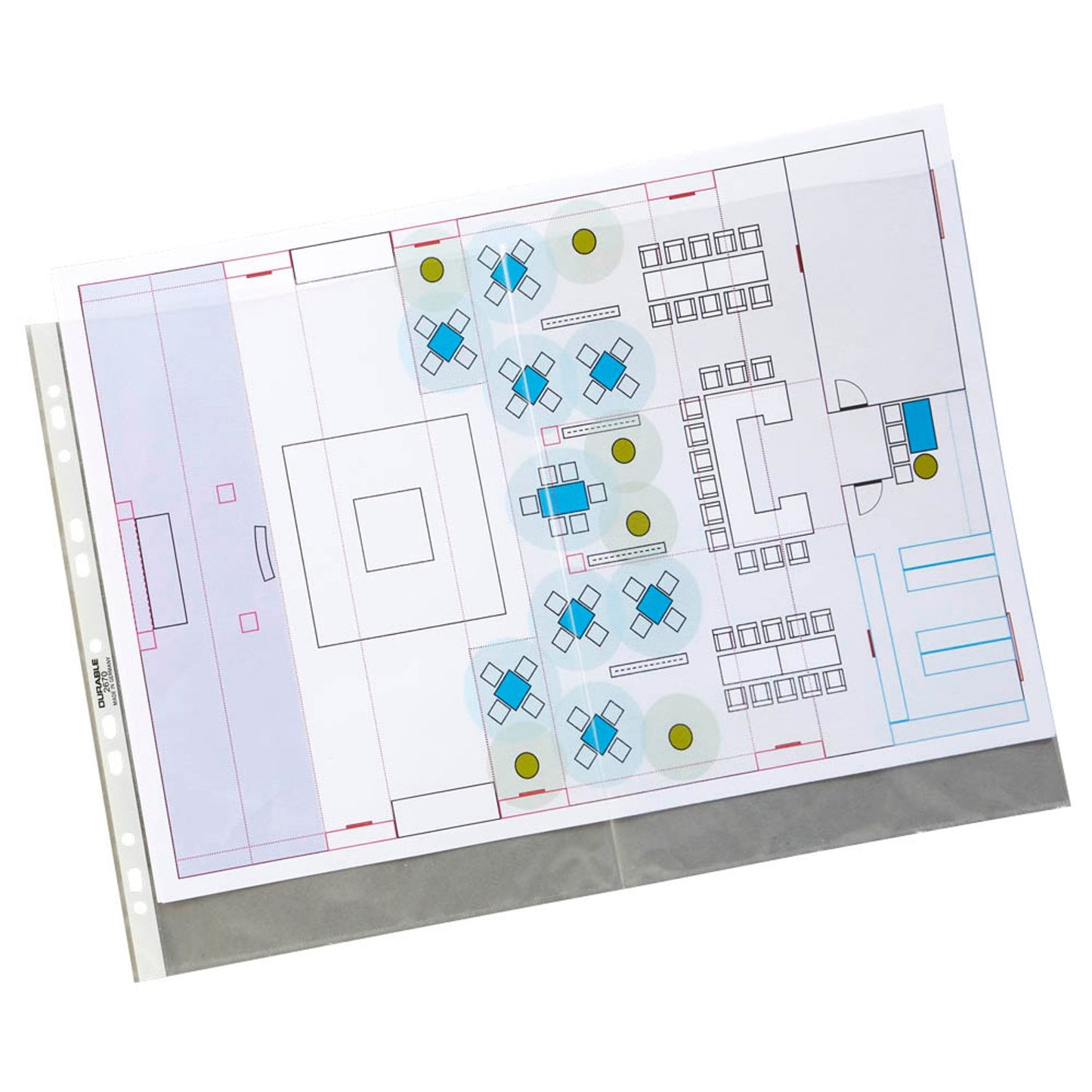 DURABLE Prospekthüllen DIN A3 transparent genarbt 0,06 mm | 267019 | 1 Pack = 50 St.
